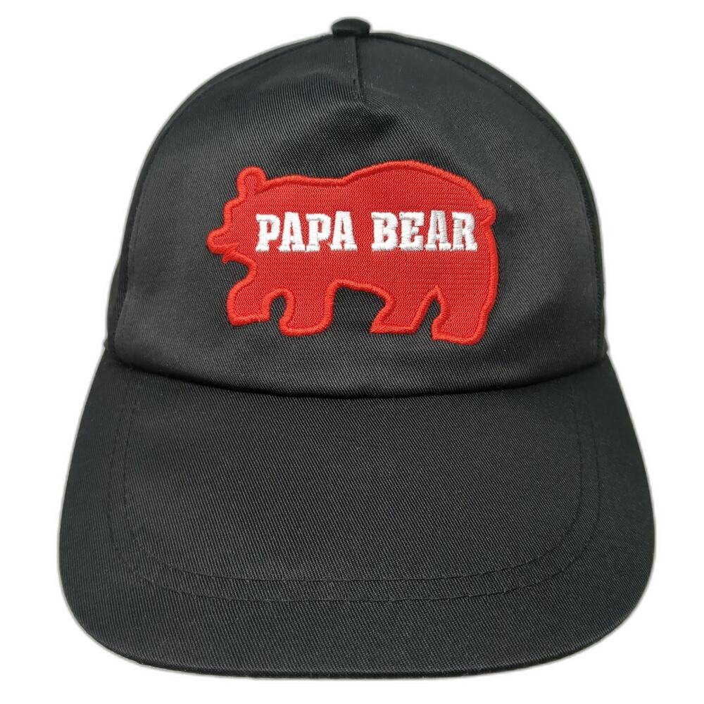 Papa Bear Snapback Hat Black One Size Adjustable Vent Holes Dan Dee
